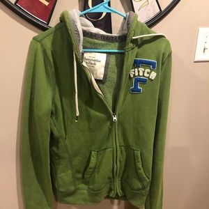 Abercrombie & Fitch Green Large Zip Up Jacket